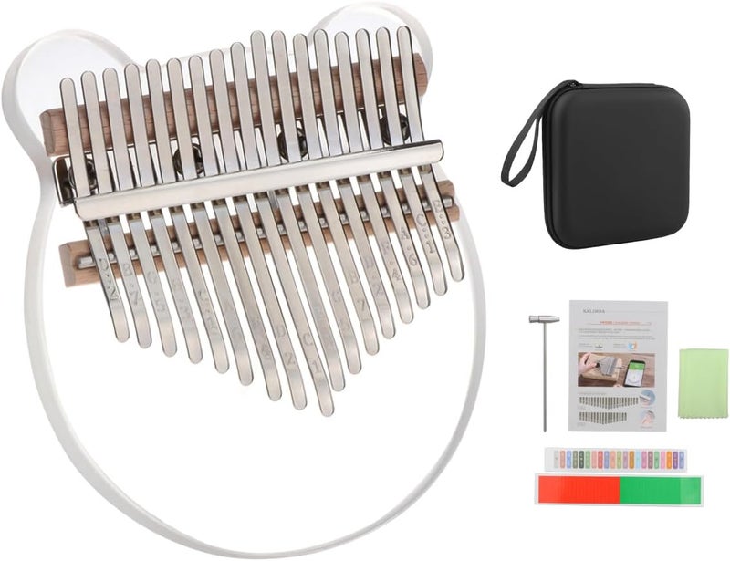 Fiozinx Kalimba Thumb Piano 17 keys, Acrylic Portable Mbira Finger Piano with Tune Hammer Perfect for Kid Adults Beginners, Home & Travel Musical Instrument Gift - Image 1